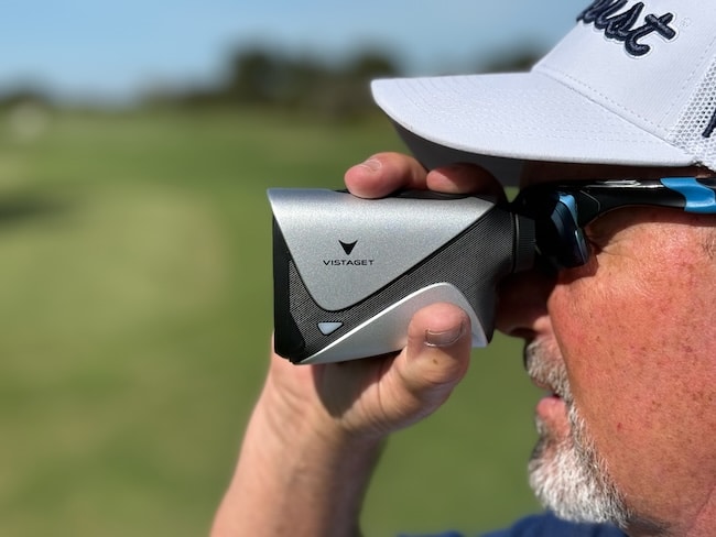Author Testing The Vistaget Golvia Pro Laser Rangefinder On The Golf Course Author Testing The Vistaget Golvia Pro Laser Rangefinder On The Golf Course