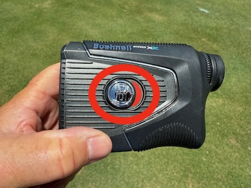 Slope Switch On The Bushnell Pro XE Golf Laser Rangefinder Slope Switch On The Bushnell Pro XE Golf Laser Rangefinder