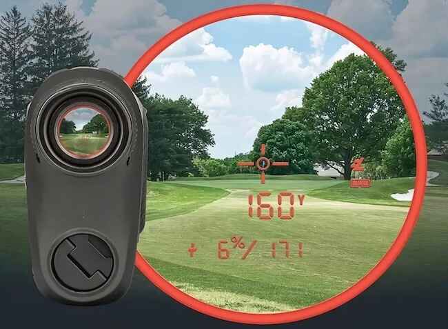 Viewfinder Image Of The Bushnell Pro XE Rangefinder Viewfinder Image Of The Bushnell Pro XE Rangefinder