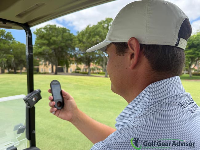 PGA Tour Pro John VanDerLaan Testing The Mileseey Genesonic Pro Golf GPS Speaker With The Author PGA Tour Pro John VanDerLaan Testing The Mileseey Genesonic Pro Golf GPS Speaker With The Author