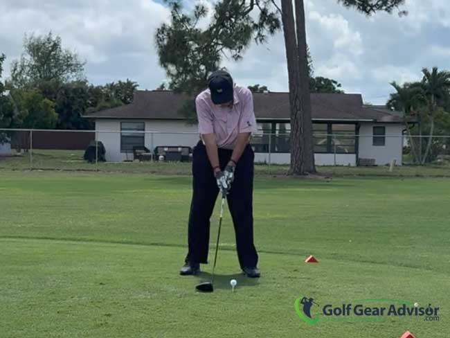 Senior Golfer Testing The Sound and Feel Of The Ping G440 K Driver Senior Golfer Testing The Sound and Feel Of The Ping G440 K Driver