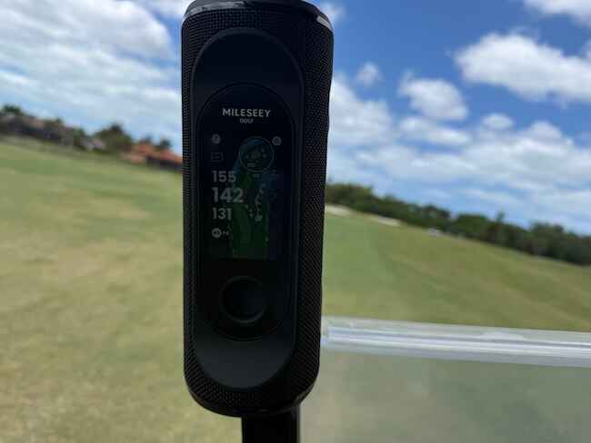 The Mileseey GeneSonic Pro Attached To The Golf Cart The Mileseey GeneSonic Pro Attached To The Golf Cart